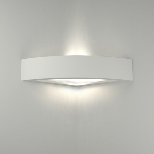 Applique angolo gesso belfiore 9010 erida angle 8056.42 e27 led biemissione lampada parete - Belfiore - 9010
