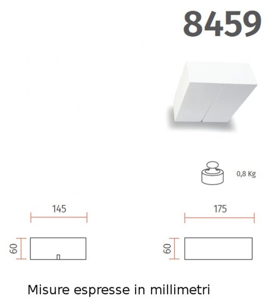 Applique gesso belfiore gesso ella small 8459.52 g9 led biemissione lampada parete - Belfiore - 9010