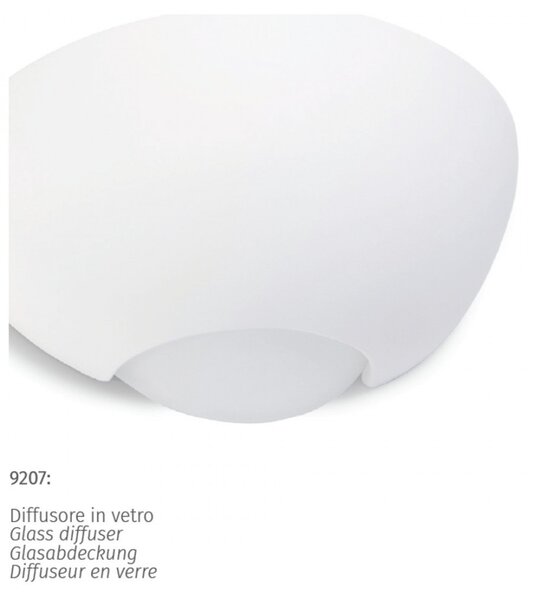 Applique gesso belfiore 9010 filla 9207.41 e27 led lampada parete biemissione classica moderna - Belfiore - 9010