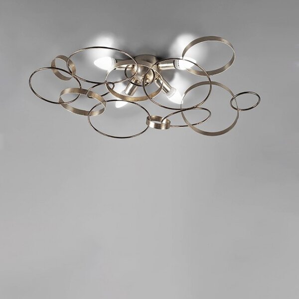 Plafoniera moderna cerchi ce601 ce602 e14 led metallo lampada soffitto - Luce Più