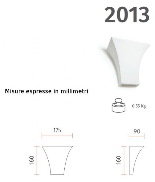 Applique gesso belfiore 9010 estia flex 2013.52 g9 led biemissione lampada parete classica moderna - Belfiore - 9010
