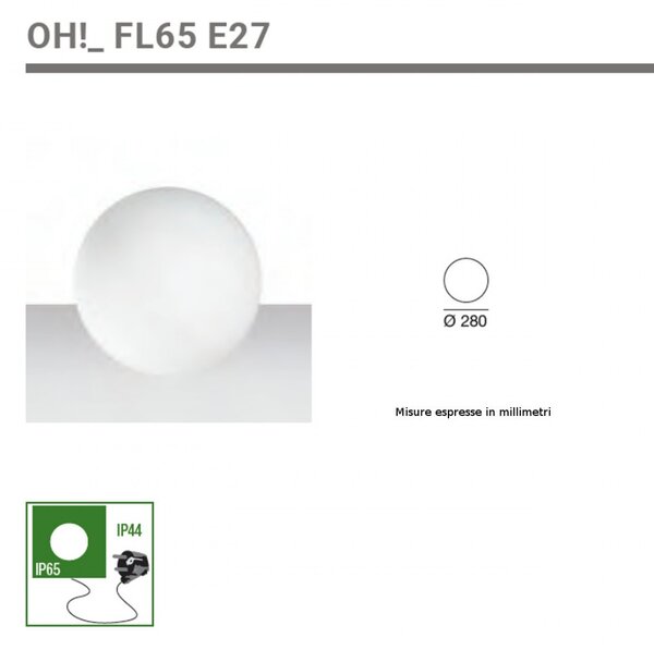 Lampada terra moderna linea light group oh fl65 16150 led abat jour polietilene - Linea Light Group