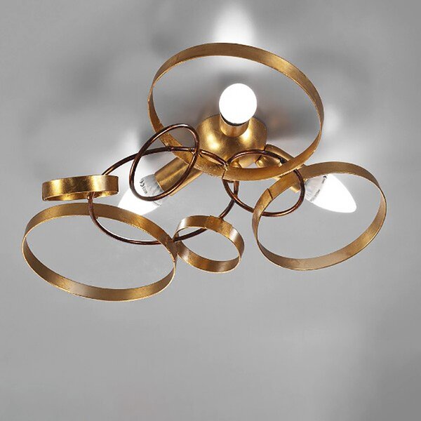 Plafoniera moderna cerchi ce601 ce602 e14 led metallo lampada soffitto - Luce Più