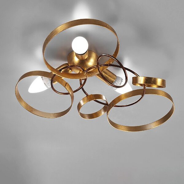 Plafoniera moderna cerchi ce601 ce602 e14 led metallo lampada soffitto - Luce Più
