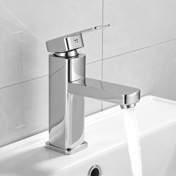Miscelatore monocomando in argento per lavabo da bagno
