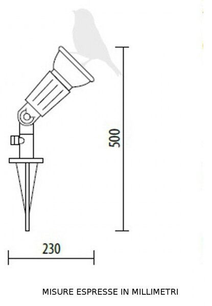 Lampada picchetto lampadari bartalini par 38 1 p blk db.0012 e27 led duralighting lampada terra orientabile - Lampadari Bartalini Esterno