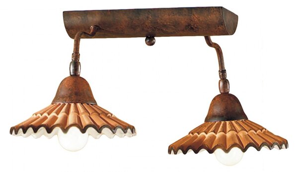 Plafoniera rustica due p illuminazione vania pl2 e14 led ceramica lampada soffitto - Due P Illuminazione