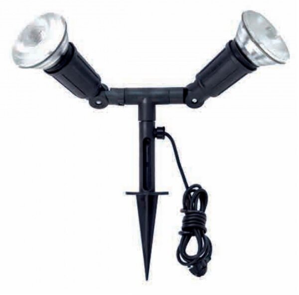 Lampada picchetto lampadari bartalini par 38 2 p blk db.0034 e27 led duralighting lampada terra orientabile - Lampadari Bartalini Esterno