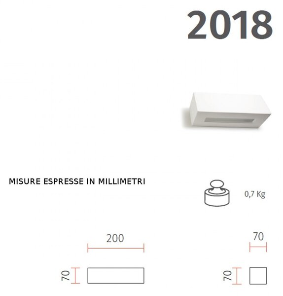 Applique gesso belfiore 9010 rea small 2018.52 g9 led lampada parete - Belfiore - 9010