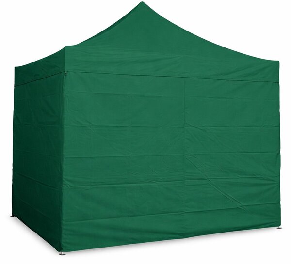 Gazebo pieghevole 4x4m ALU Premium con 4 pareti laterali chiuse - Verde