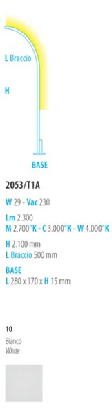 Piantana moderna fratelli braga traccia 2053 t1a 10 led metallo metacrilat - Fratelli Braga