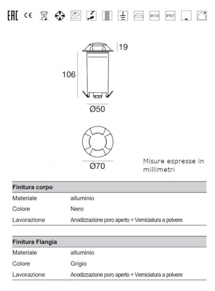 Faretto incasso linea light alcor r4 76869 led carrabile calpestabile alluminio ip67 - I-led - Maestro