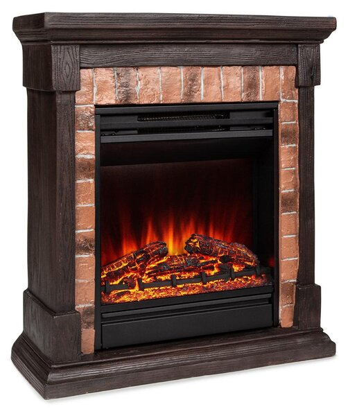 Stufa elettrica, 1800 W, fiamme LED, timer, telecomando