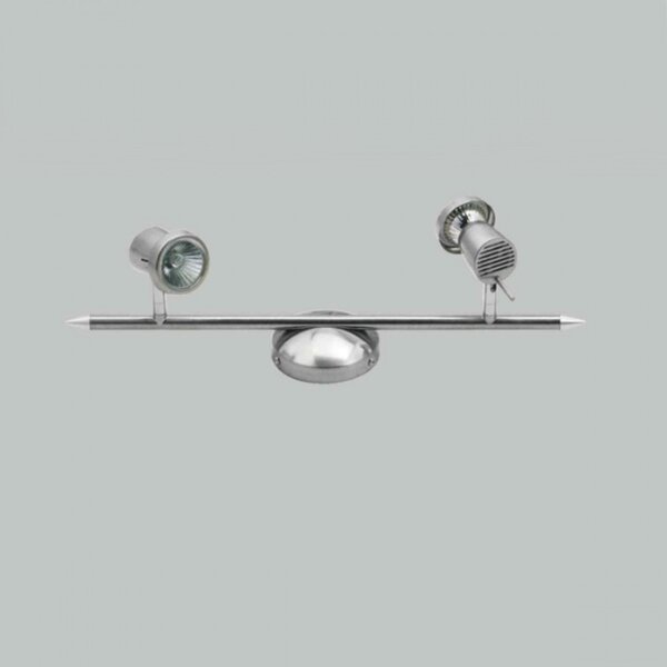 Outlet binario illuminando eros 2 gu10 led 7w 3000°k spot faretti orientabili metallo cromo moderno interno - Lampadari Bartalini Outlet