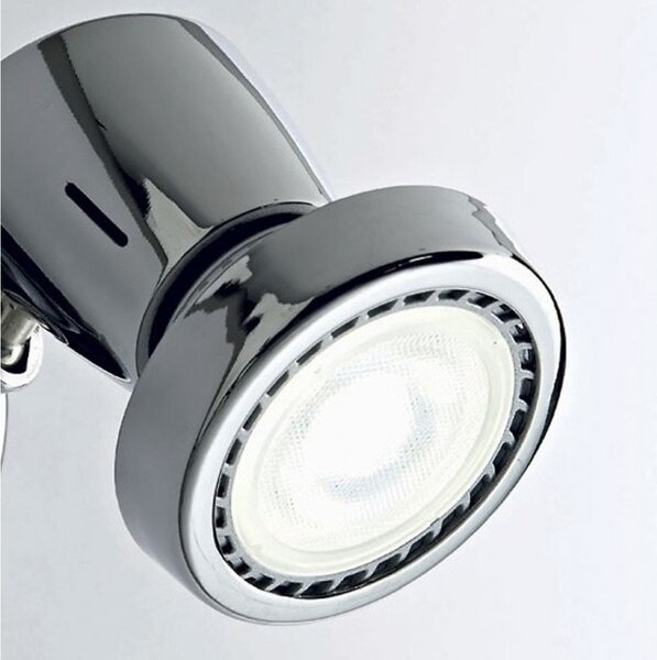 Outlet binario illuminando eros 2 gu10 led 7w 3000°k spot faretti orientabili metallo cromo moderno interno - Lampadari Bartalini Outlet