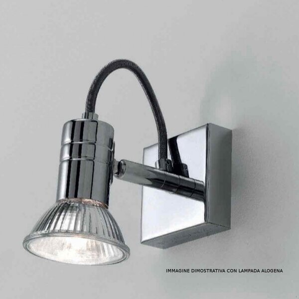 Spot illuminando zelig 1 gu10 led 7w 3000°k faretto metallo cromo bianco orientabile moderno interno - Illuminando