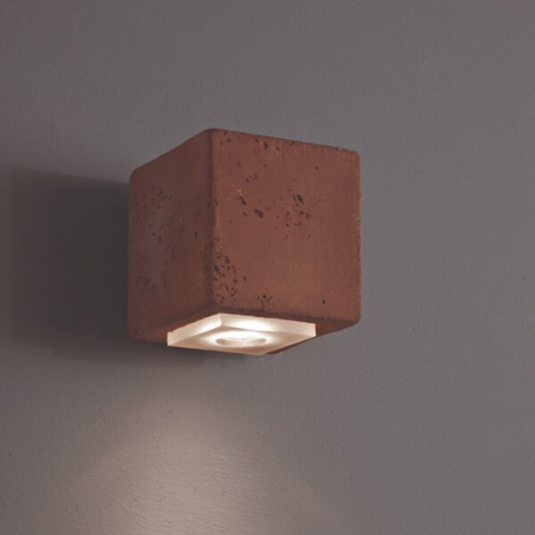 Applique toscot smith p121c 95° led 1.7w ip65 3000°k lampada parete cubo monoemissione rustica grezza esterni - Toscot