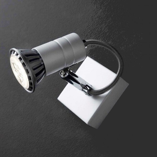 Spot illuminando zelig 1 gu10 led 7w 3000°k faretto metallo cromo bianco orientabile moderno interno - Illuminando