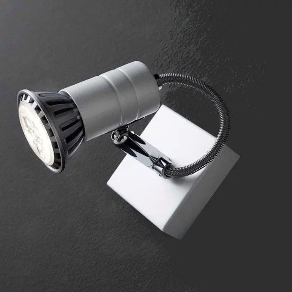 Spot illuminando zelig 1 gu10 led 7w 3000°k faretto metallo cromo bianco orientabile moderno interno - Illuminando