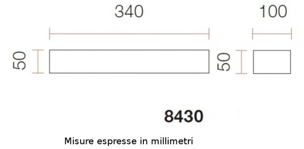 Applique gesso belfiore 9010 gadro 8430.51 34cm r7s led lampada parete moderna - Belfiore - 9010