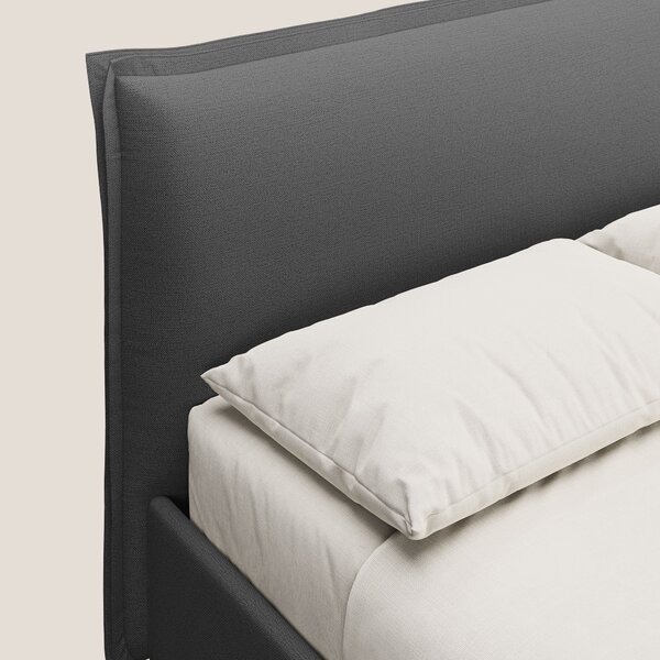 Hans letto contenitore imbottito minimal in tessuto simil cotone imper