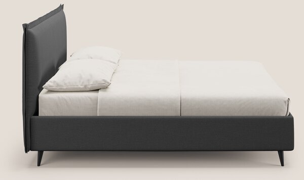 Hans letto contenitore imbottito minimal in tessuto simil cotone imper