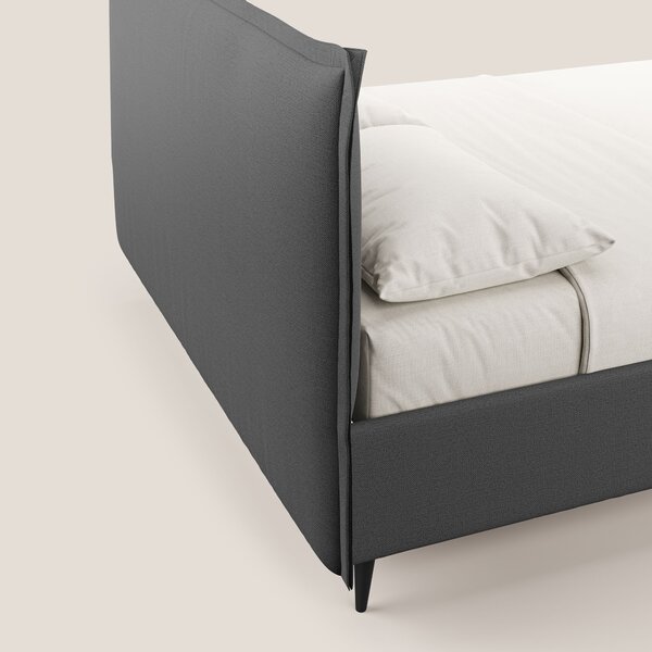Hans letto contenitore imbottito minimal in tessuto simil cotone imper
