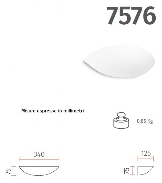 Applique gesso belfiore 9010 dalia small 7576.51 r7s led lampada parete classica - Belfiore - 9010