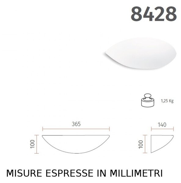 Applique gesso belfiore 9010 ariel xl 8428.41 e27 led lampada parete classica moderna - Belfiore - 9010