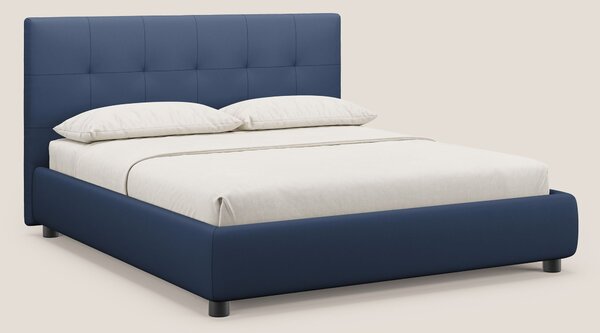 Minato letto imbottito contenitore con testata trapuntata in ecopelle