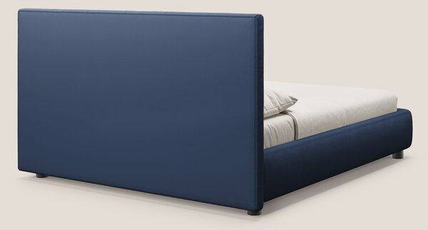 Minato letto imbottito contenitore con testata trapuntata in ecopelle