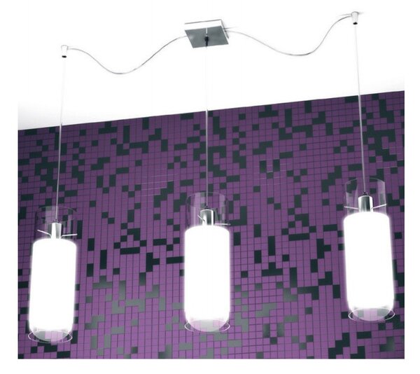 Lampadario top light cilinder 1078 s3 e27 vetro cilindro moderno - Top Light
