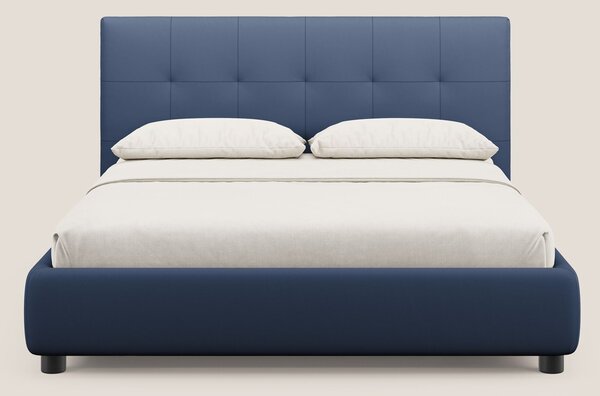 Minato letto imbottito contenitore con testata trapuntata in ecopelle
