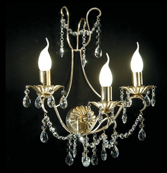 Applique classico flami illuminazione iride 6980 a3f e14 led metallo cristallo lampada parete - Flami Illuminazione