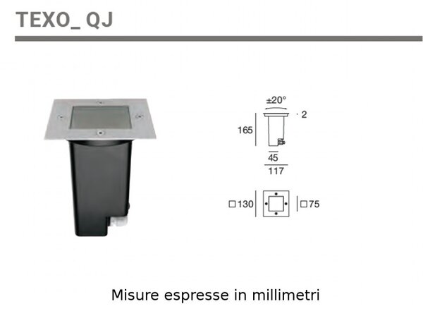 Incasso segnapasso moderno linea light group texo qj 52951 gu10 led acciaio inox carrabile faretto - Linea Light Group