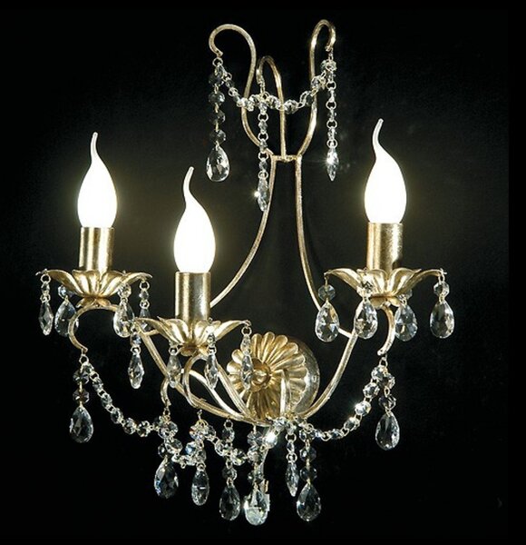 Applique classico flami illuminazione iride 6980 a3f e14 led metallo cristallo lampada parete - Flami Illuminazione