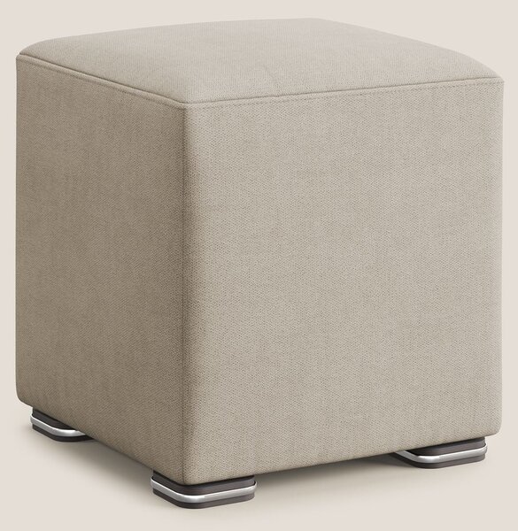Cube pouf in tessuto morbido impermeabile T02 beige