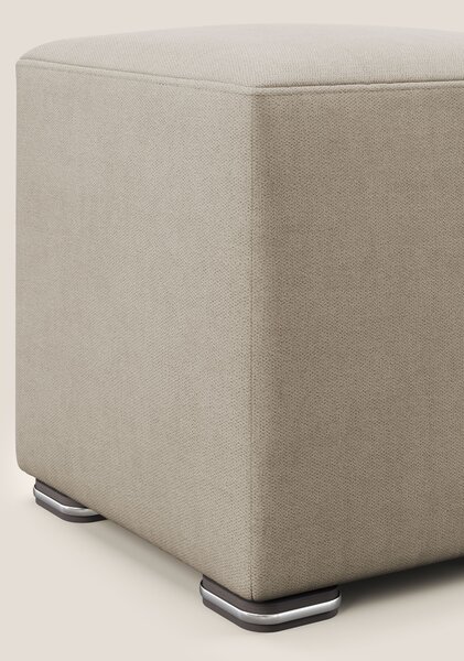 Cube pouf in tessuto morbido impermeabile T02 beige