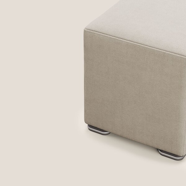 Cube pouf in tessuto morbido impermeabile T02 beige
