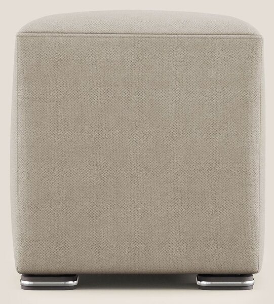 Cube pouf in tessuto morbido impermeabile T02 beige