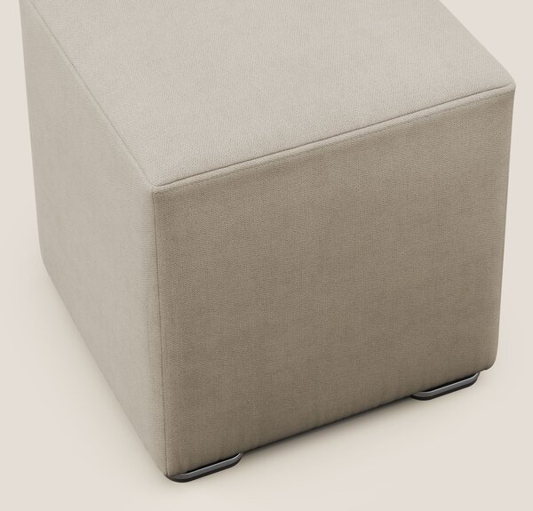 Cube pouf in tessuto morbido impermeabile T02 beige