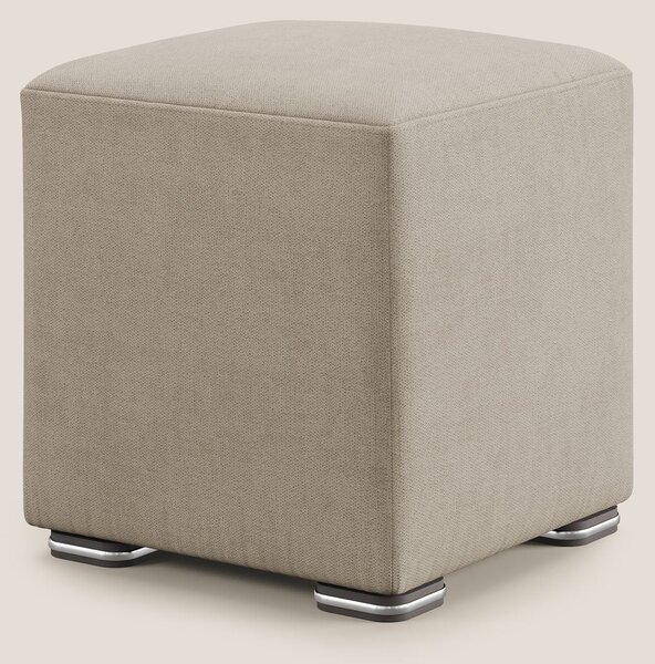 Cube pouf in tessuto morbido impermeabile T02 beige