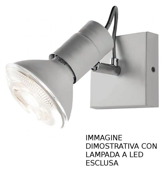 Faretto moderno illuminando zeus 1 bn e27 led spot orientabile - Illuminando