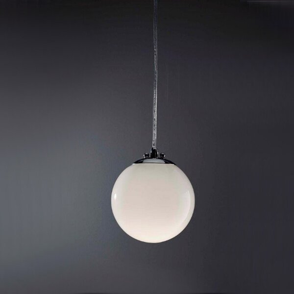 Sospensione illuminando sfera sp p 15cm g9 led lampadario moderno vetro bianco latte lucido interno - Illuminando