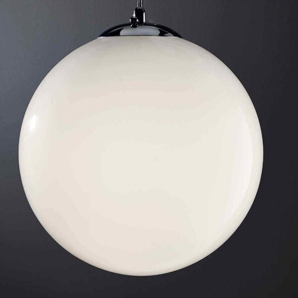 Sospensione illuminando sfera sp g 40cm e27 led lampadario moderno vetro bianco latte lucido interno - Illuminando