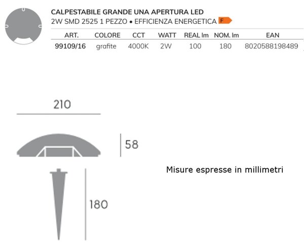 Lampada terra moderna sovil illuminazione upper 99109 16 led alluminio segnapasso calpestabile - Sovil Illuminazione