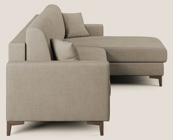 Kafka divano letto angolare in morbido tessuto impermeabile T02 beige