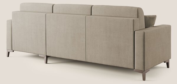 Kafka divano letto angolare in morbido tessuto impermeabile T02 beige