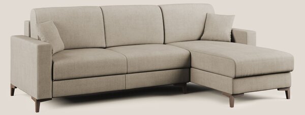 Kafka divano letto angolare in morbido tessuto impermeabile T02 beige