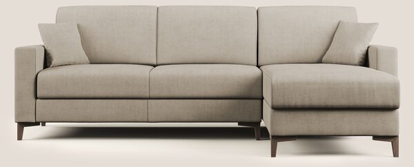 Kafka divano letto angolare in morbido tessuto impermeabile T02 beige